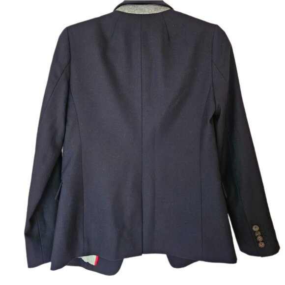 J. Crew Regent Blazer in Wool Flannel Wome's Sz 0 Navy Blue Academia Corporate - Picture 4 of 11